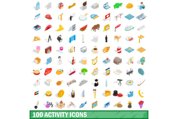 100 Activity Icons Set: Elevate Your Design Projects with Versatile Visual Assets