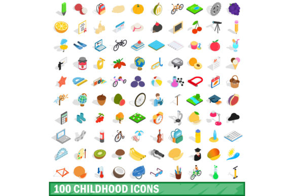 100 Childhood Icons Set: A Premium Design Resource