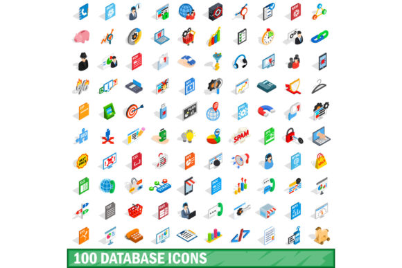 100 Database Icons Set for Modern Design Projects