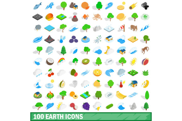 100 Earth Icons Set, Isometric 3d Style: A Comprehensive Guide for Modern Designers