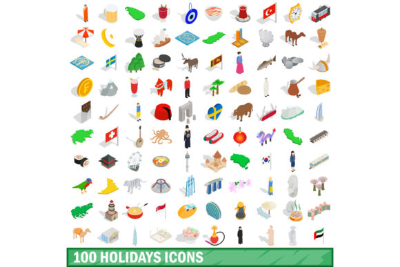 100 Holidays Icons Set: Elevating Digital Storytelling with Premium Vector Illustrations