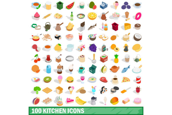 100 Kitchen Icons Set: Elevating Your Design Projects with Precision and Style