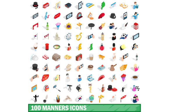 100 Manners Icons Set: Elevating Your Design with Polite Precision