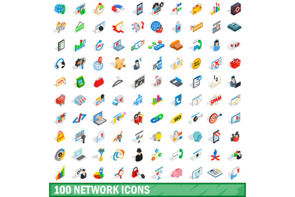100 Network Icons Set for Modern Design Projects
