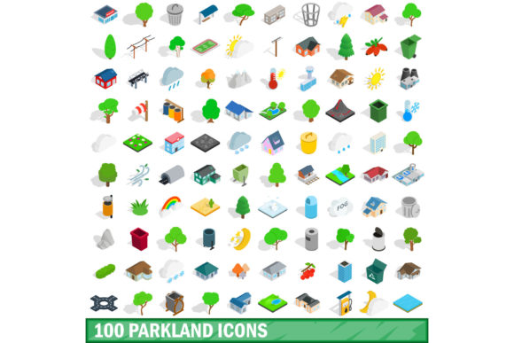 100 Parkland Icons Set for Modern Design