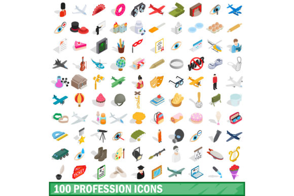 100 Profession Icons Set for Modern Design Projects