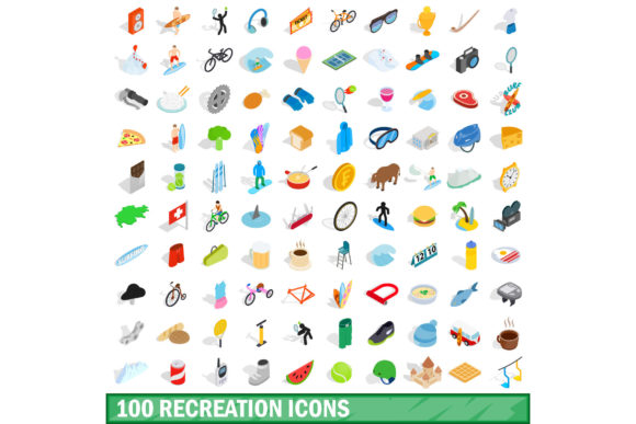 100 Recreation Icons Set: Elevate Your Visual Projects