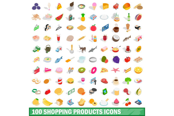 100 Shopping Products Icons Set: The Visual Shortcut for Modern Designers