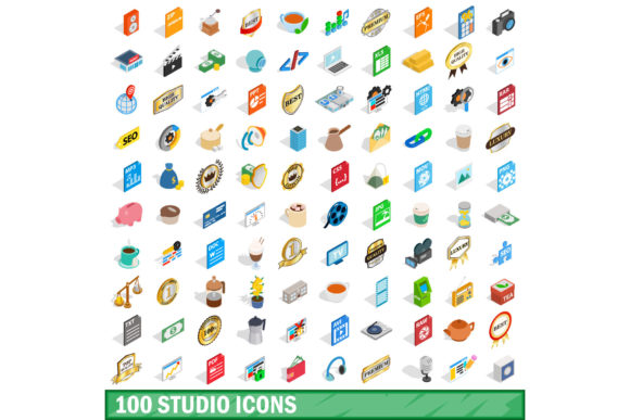 100 Studio Icons Set, Isometric 3d Style: A Practical Evaluation for Designers