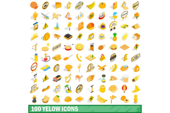 100 Yellow Icons Set, Isometric 3d Style: A Comprehensive Evaluation