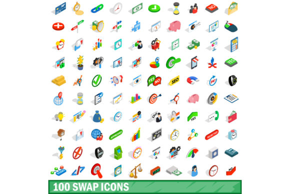 Elevating Visual Narratives with the 100 Swap Icons Set, Isometric 3d Style