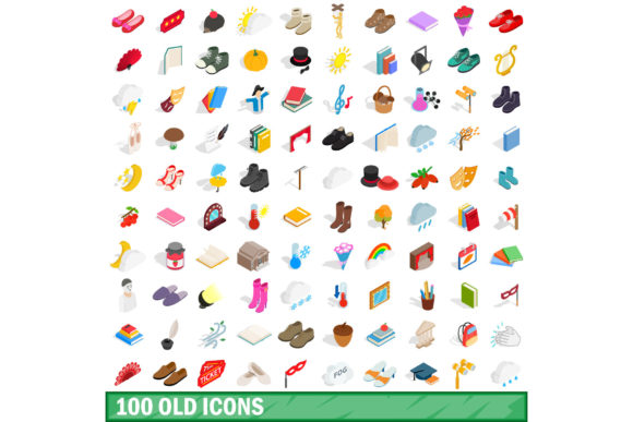 Revitalizing Nostalgia: The Ultimate Guide to the 100 Old Icons Set in Isometric 3D Style
