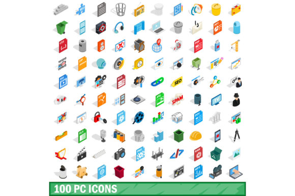 Unlocking Visual Depth with a 100 Pc Icons Set in Isometric 3D Style