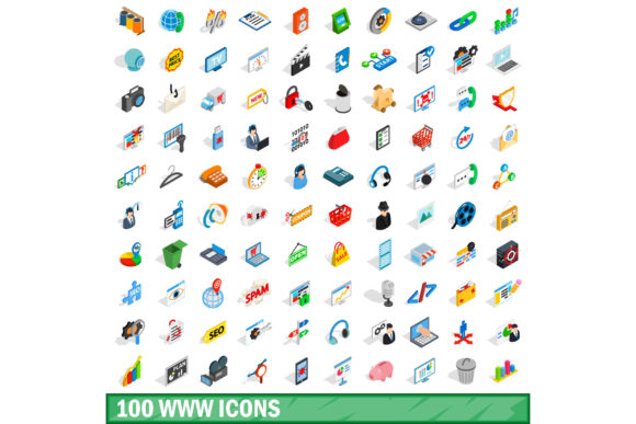 Www Icon Set Isometric 3d Style for Modern Design